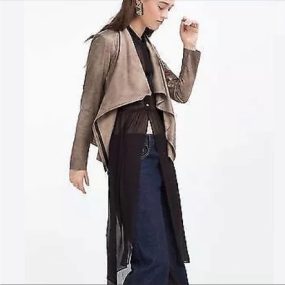 Zara Faux Suede Leather Moto Jacket - Picture 7 of 12